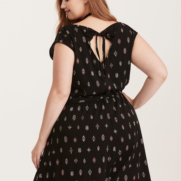 Torrid Romper Black Women size 3 aztec one piece - Picture 2 of 5